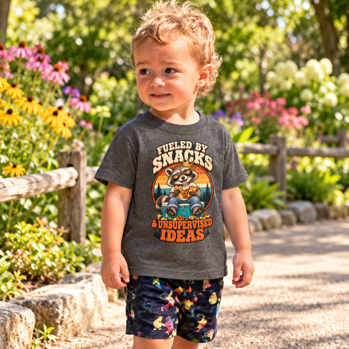 Fueled by Snacks Toddler T-Shirt | Funny Raccoon™  Shirt | 2T–6T