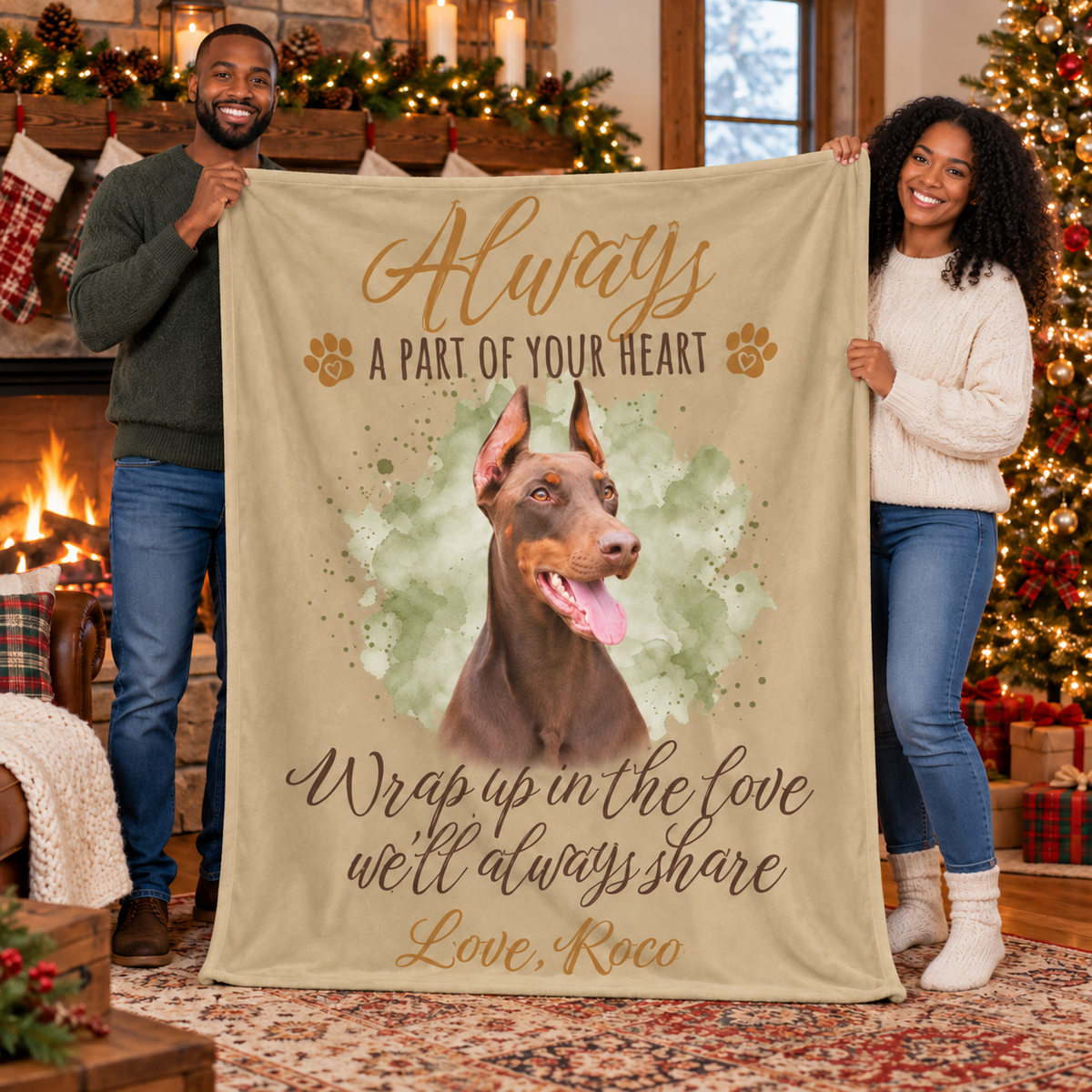 Always a Part of Your Heart — Personalized Pet Memorial Cozy Fleece Blanket