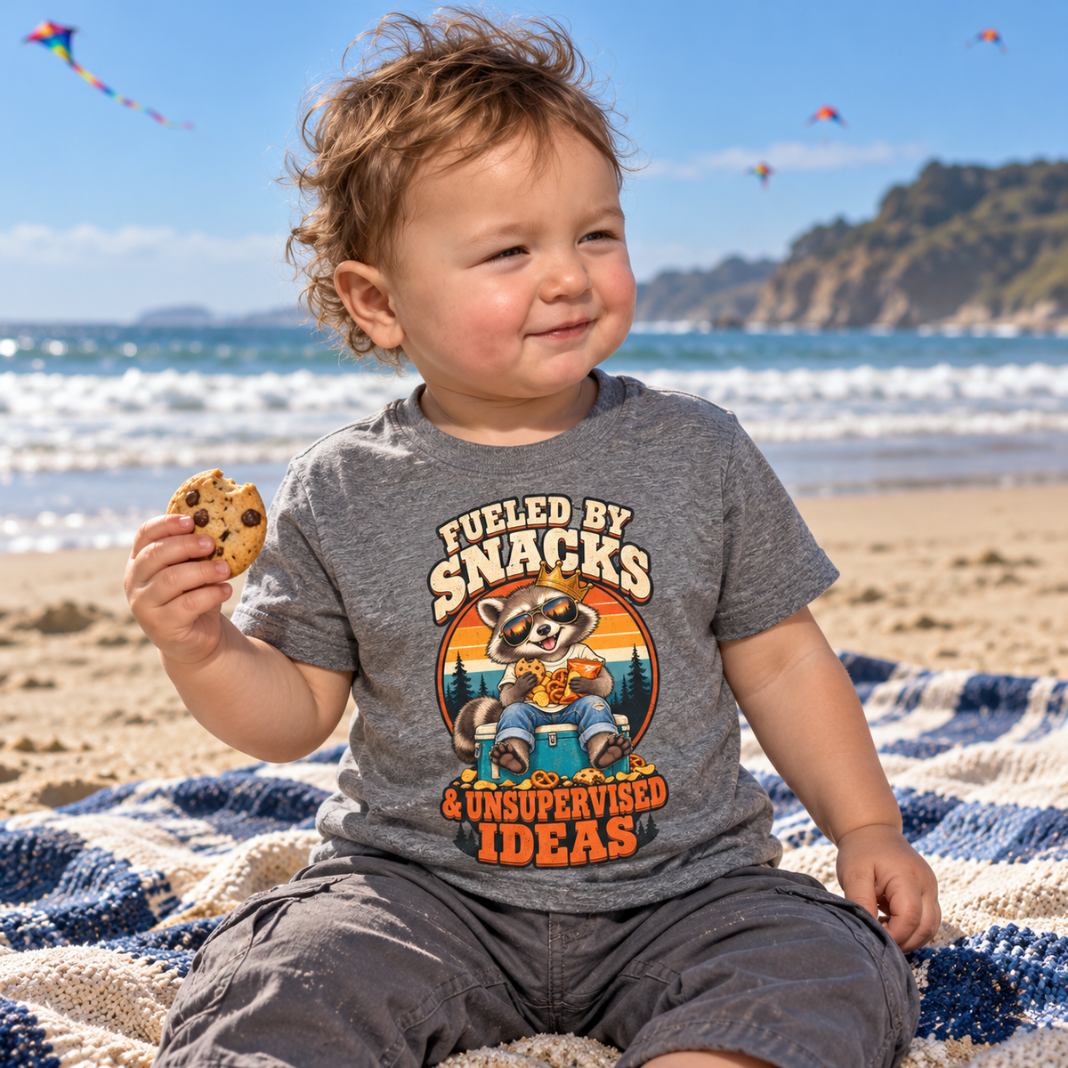 Fueled by Snacks Toddler T-Shirt | Funny Raccoon™  Shirt | 2T–6T
