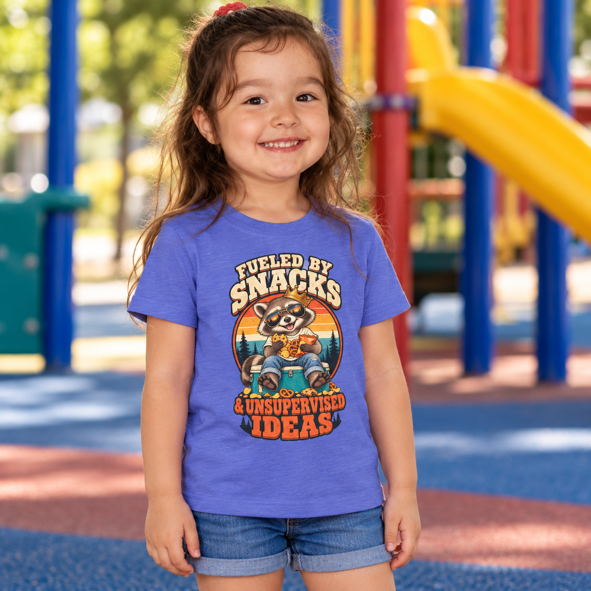Fueled by Snacks Toddler T-Shirt | Funny Raccoon™  Shirt | 2T–6T