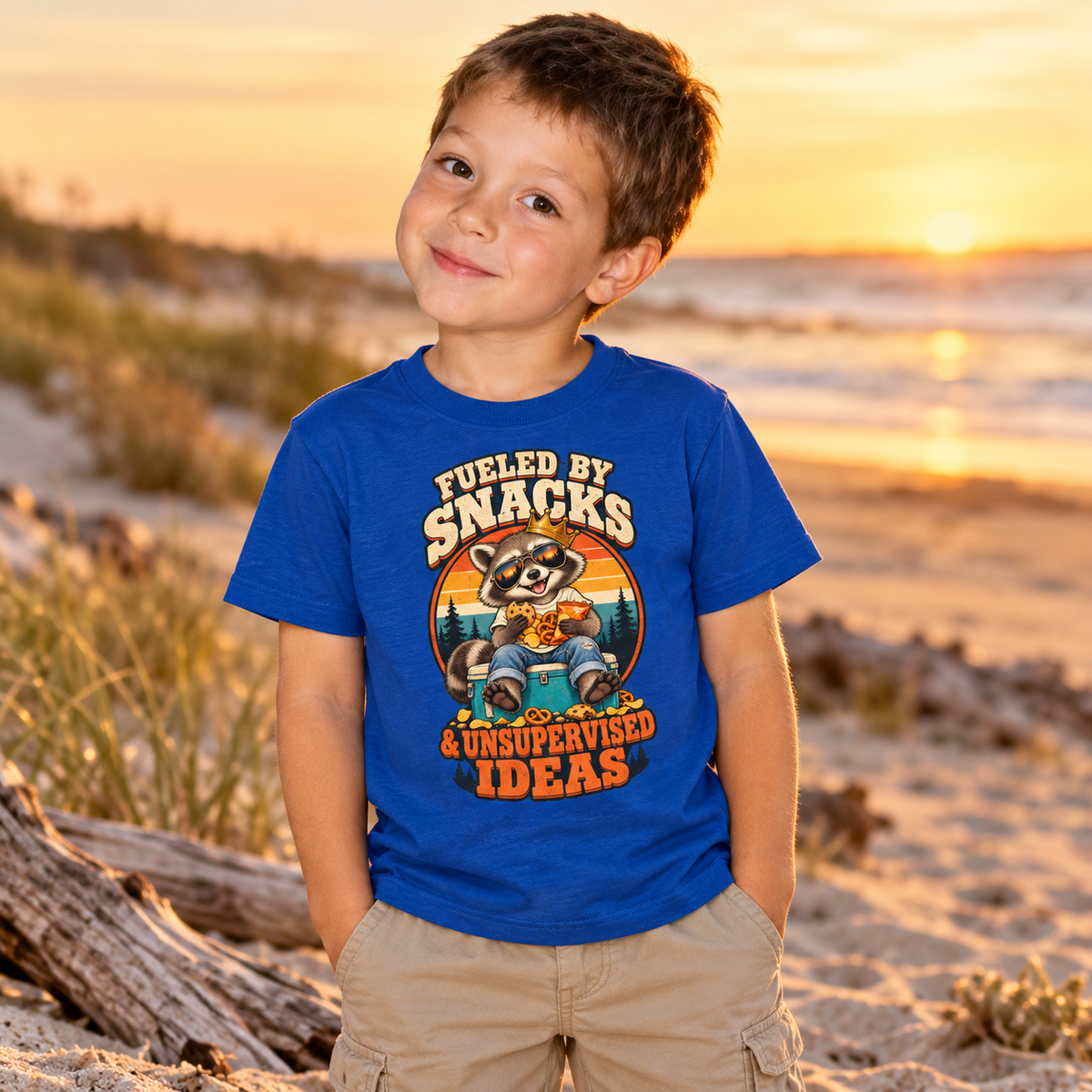 Fueled by Snacks Toddler T-Shirt | Funny Raccoon™  Shirt | 2T–6T