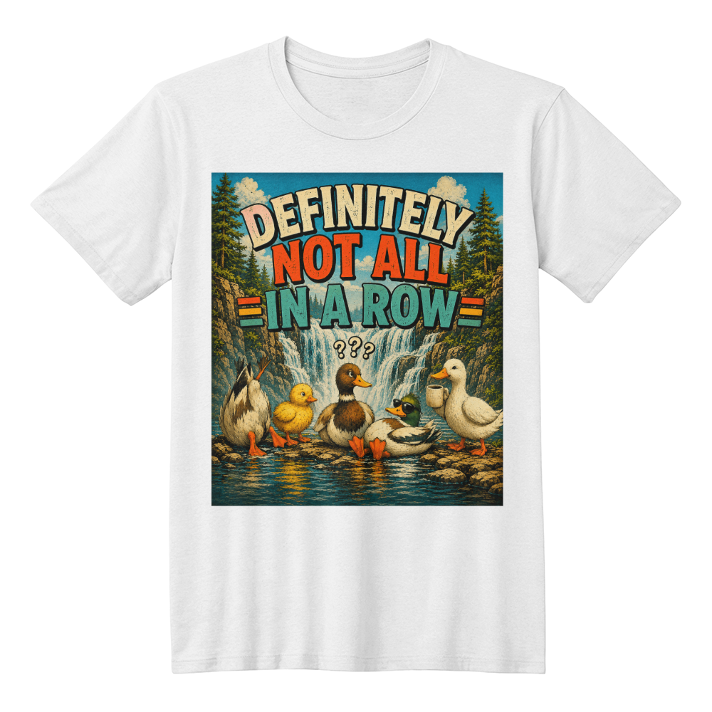 Definitely Not All In A Row - Funny Retro Duck Hiking Shirt