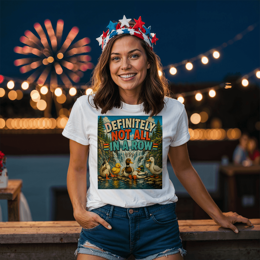 Definitely Not All In A Row - Funny Retro Duck Hiking Shirt