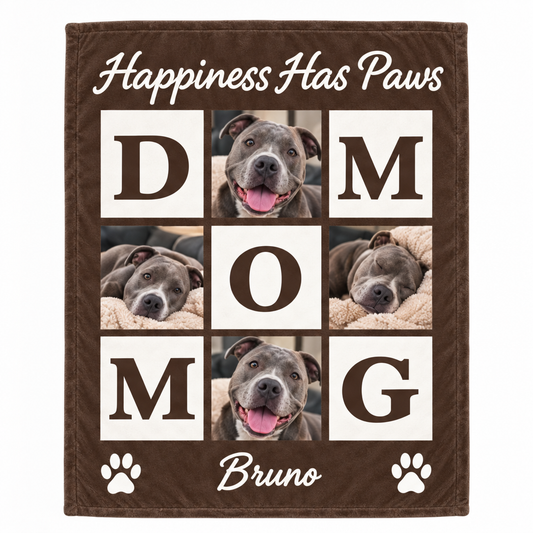Personalized Dog Mom Photo Blanket | Custom 50 × 60 Fleece Pet Blanket