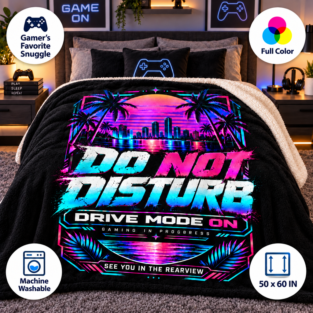 Gaming In Progress Sherpa Blanket – Cozy Gamer Throw Blanket 50 x 60