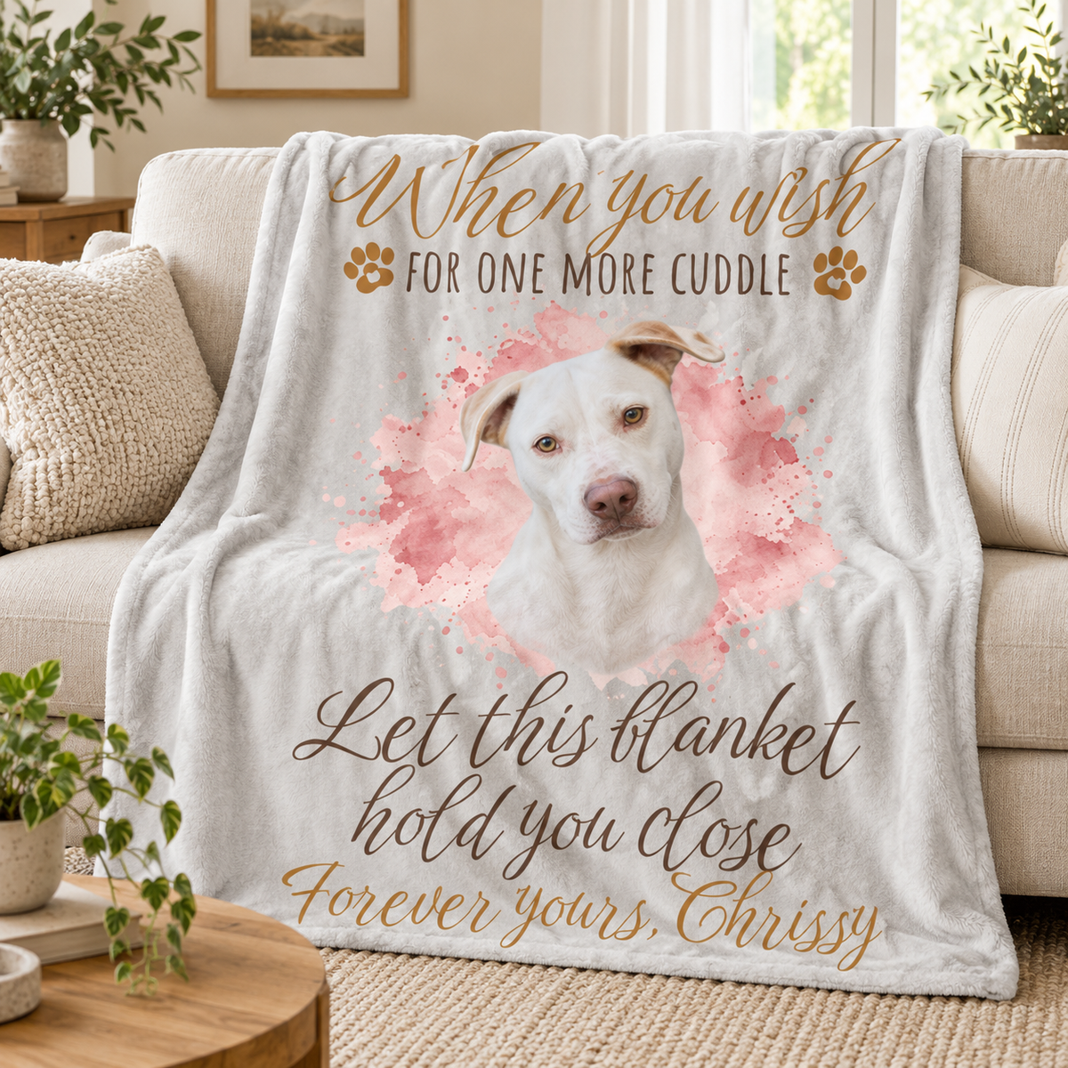 One More Cuddle — Personalized Pet Memorial Blanket